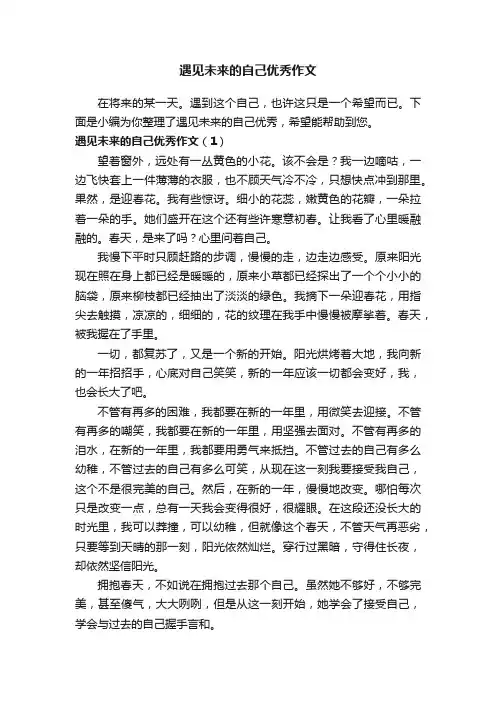 遇见未来的自己优秀作文
