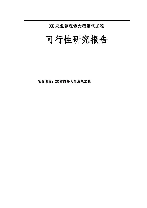 万头猪场养殖场大型沼气工程可行性实施计划书