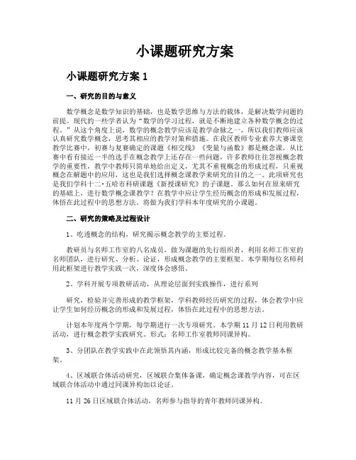 小课题研究方案