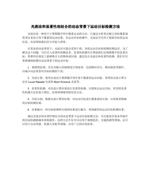 光流法和显著性相结合的动态背景下运动目标检测方法