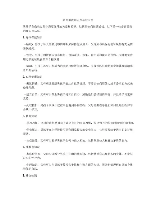 养育男孩知识点总结大全