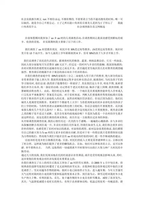 社会实践报告例文