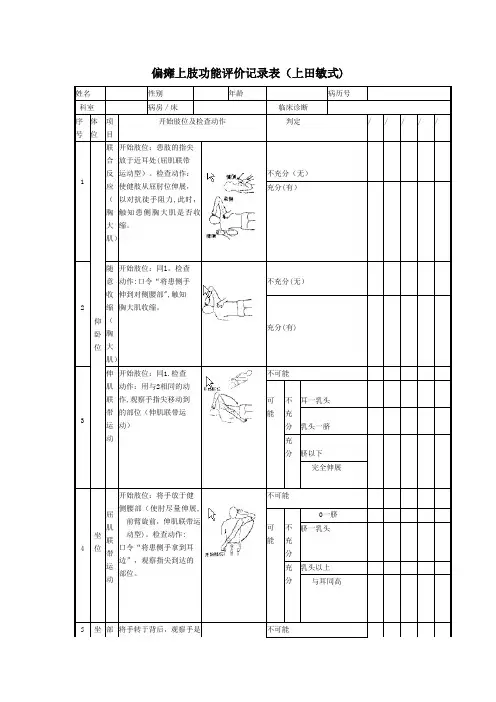 上田敏评定表