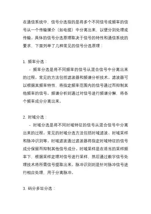 通信信号分选原理