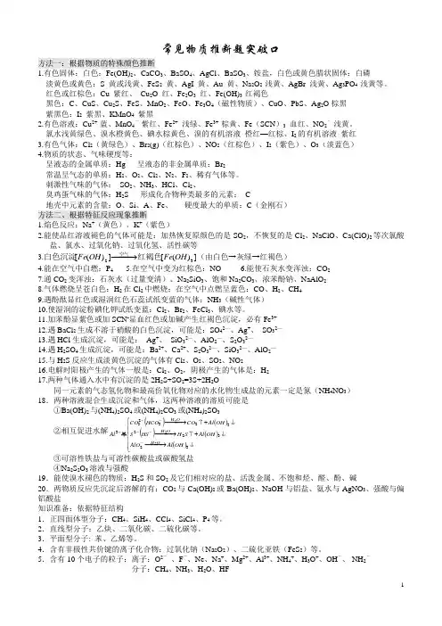 高考化学常见物质推断题突破口[1]