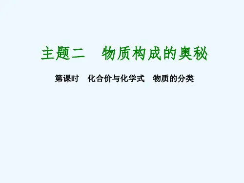 2018届中考化学专题复习第11课时化合价与化学式物质的分类课件新人教版
