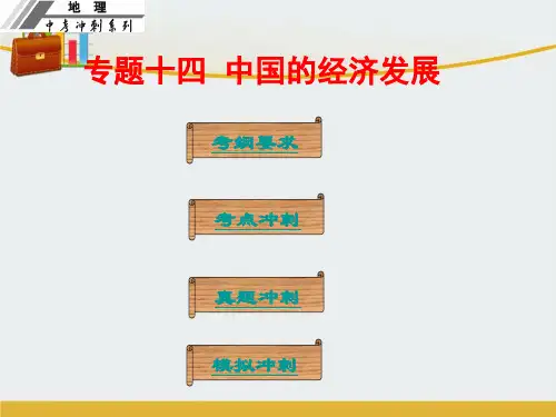 【精编】广东省中山市2016年中考地理冲刺复习 基础梳理 专题十四 中国的经济发展课件 新人教版-精心整理