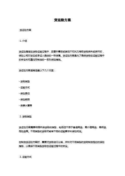 货运险方案