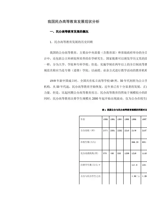 我国民办高等教育发展现状分析