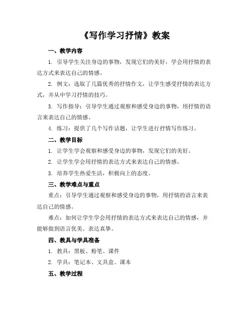 《写作学习抒情》教案