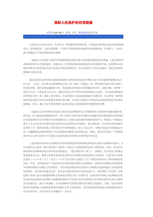 国际人权保护的四项措施