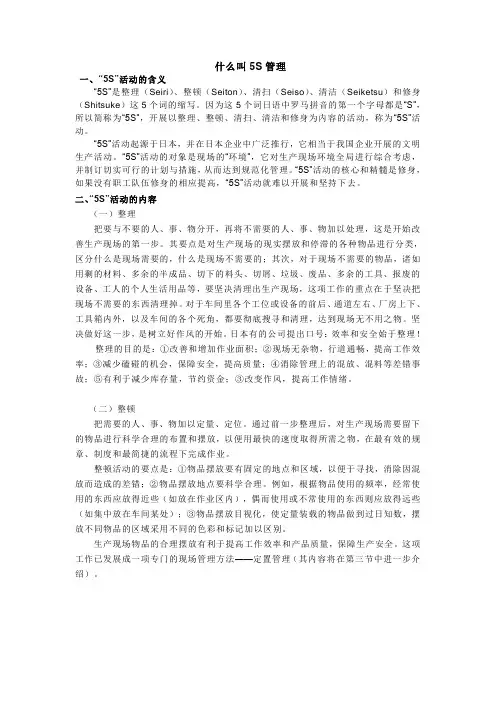 什么叫5S管理