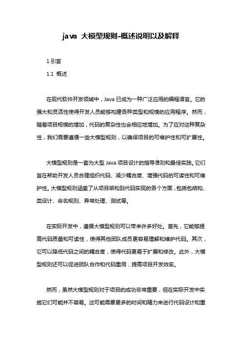 java 大模型规则-概述说明以及解释