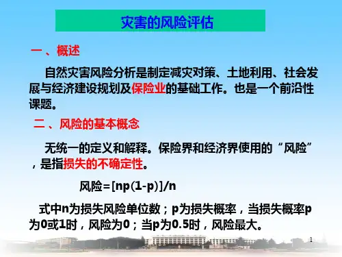 灾害风险和损失评估PPT课件