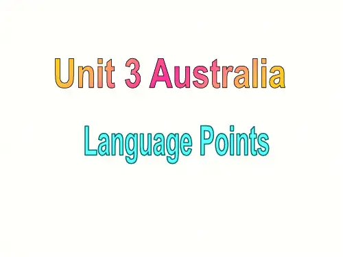 新人教版高中英语选修9课件：Unit 3 Australia Language Points Lan