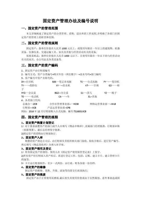 固定资产卡片管理制度