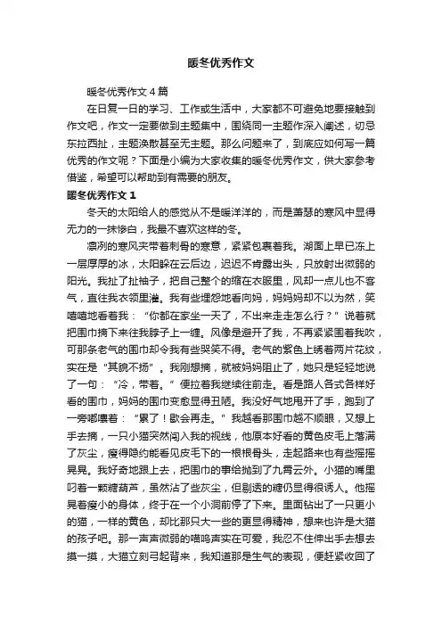 暖冬优秀作文4篇