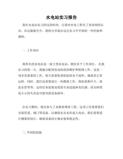 水电站实习报告