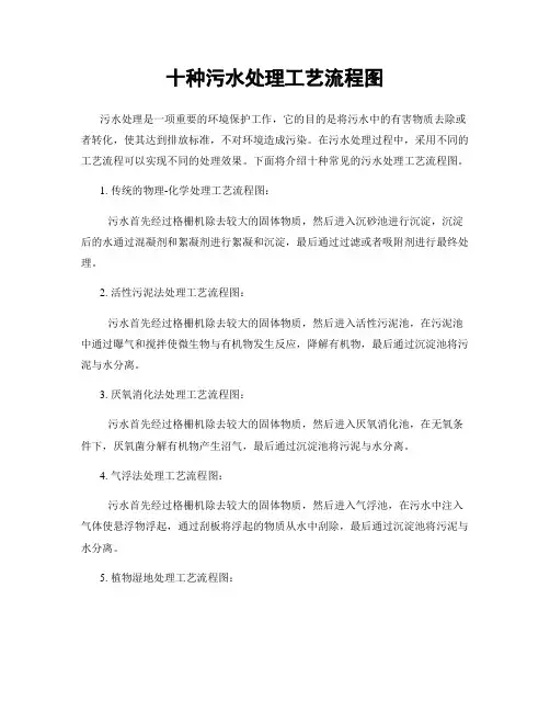 十种污水处理工艺流程图