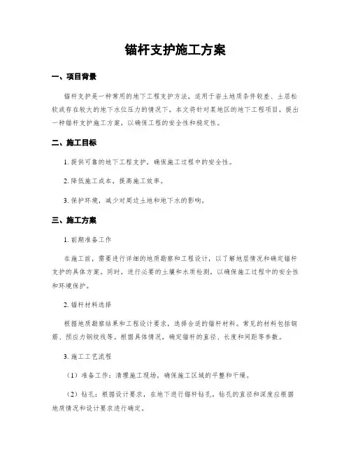 锚杆支护施工方案