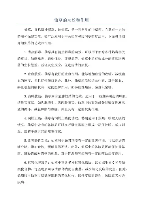 仙草的功效和作用