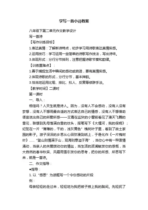学写一首小诗教案