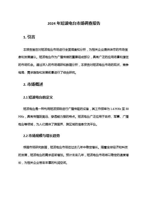 2024年短波电台市场调查报告