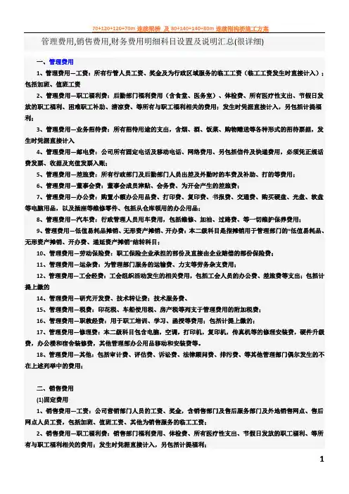 管理费用,销售费用,财务费用明细科目设置及说明汇总(很详细)