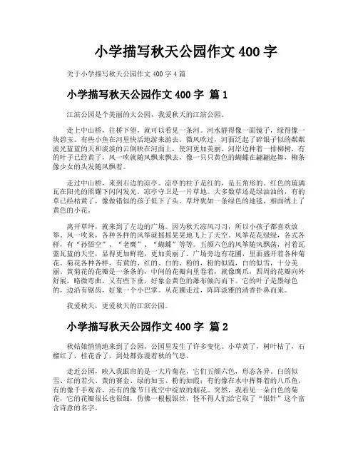 小学描写秋天公园作文400字
