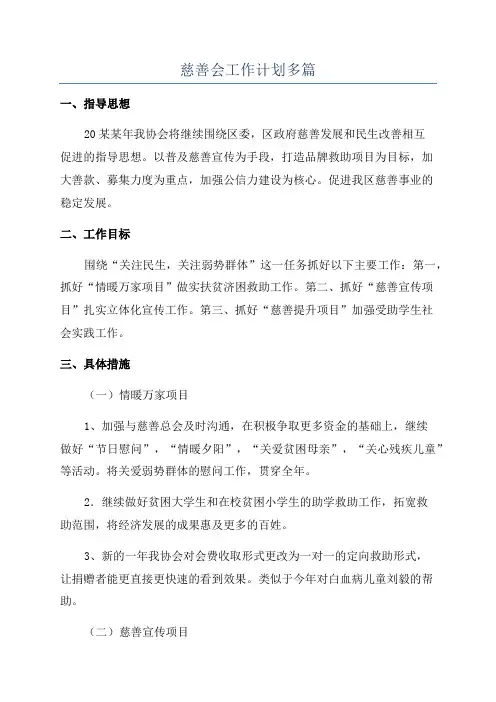 慈善会工作计划多篇