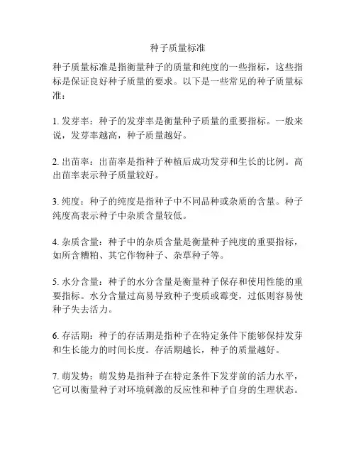 种子质量标准