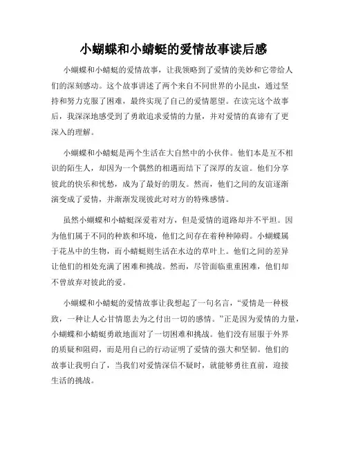 小蝴蝶和小蜻蜓的爱情故事读后感