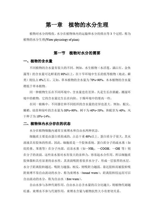 第一章 植物的水分生理
