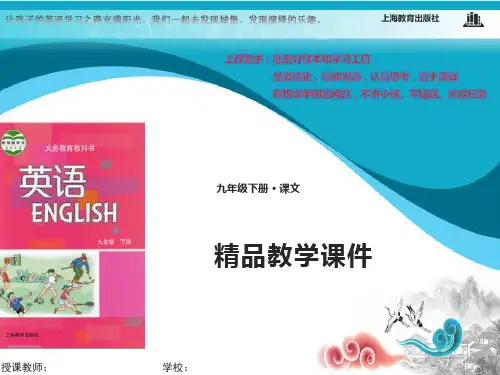 牛津深圳版英语九年级下册课件：Unit 6 Period 3
