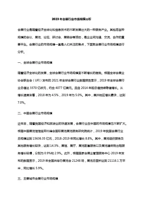 2023年会展行业市场规模分析