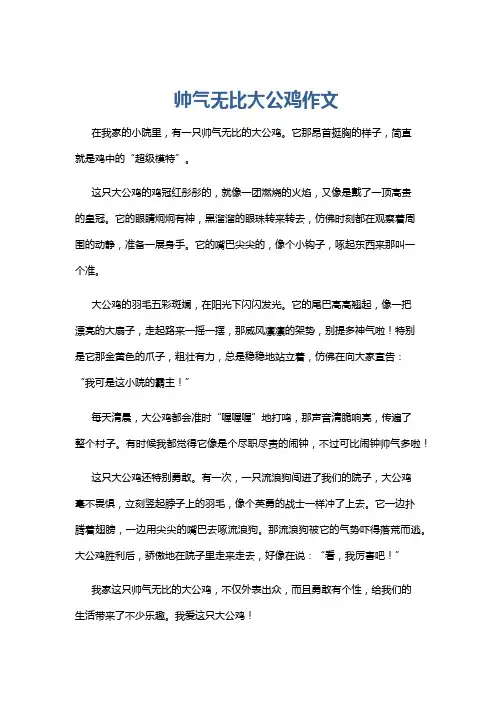 帅气无比大公鸡作文