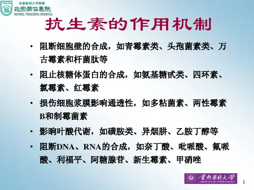抗生素药物的使用以及作用原理