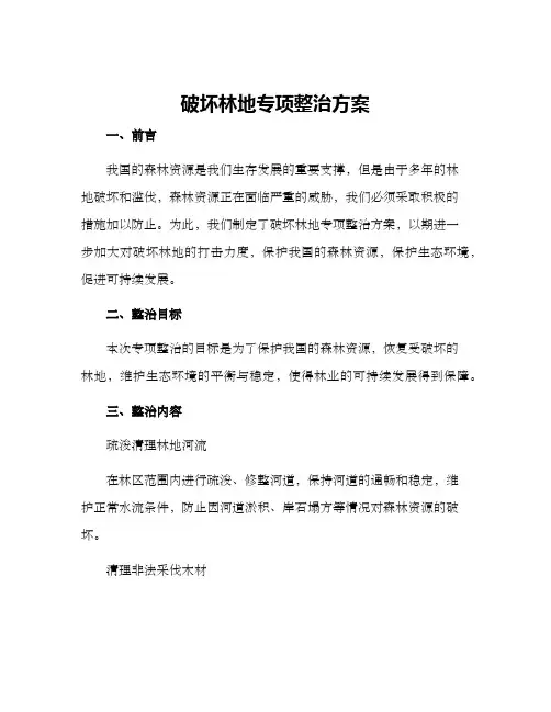 破坏林地专项整治方案