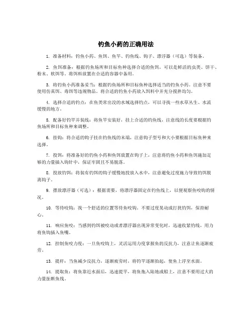钓鱼小药的正确用法