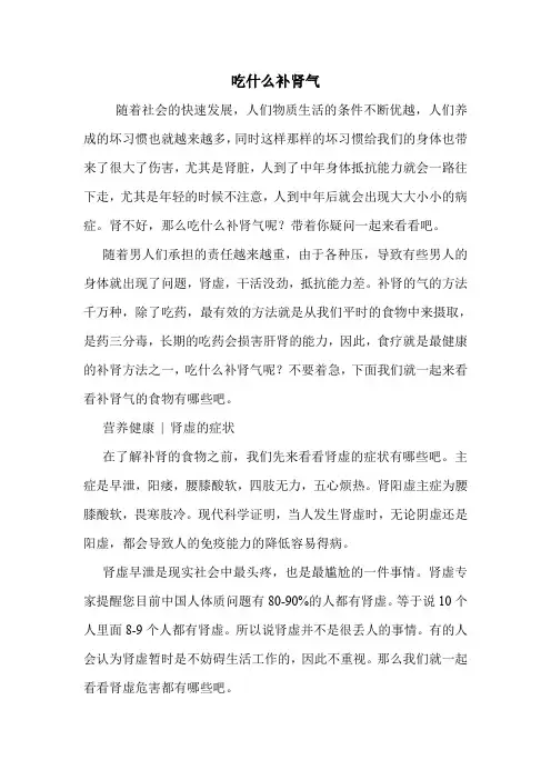 吃什么补肾气