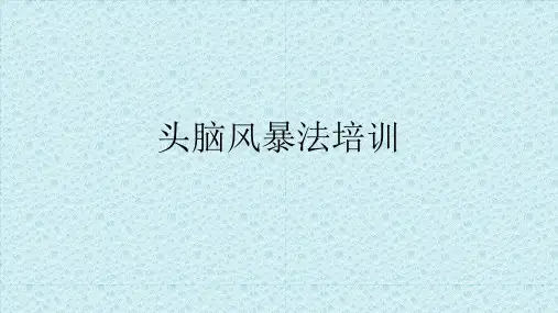 4. 头脑风暴法培训