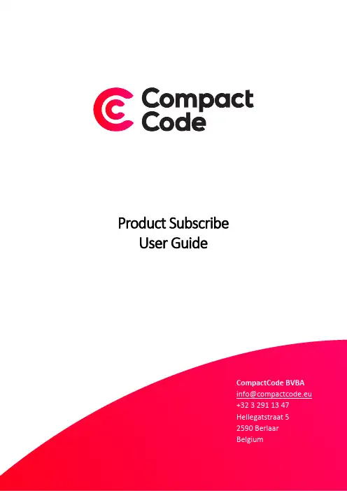 CompactCode BVBA 产品订阅说明书