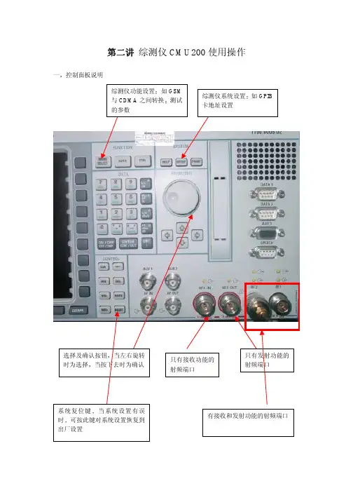 综测仪CMU200使用操作
