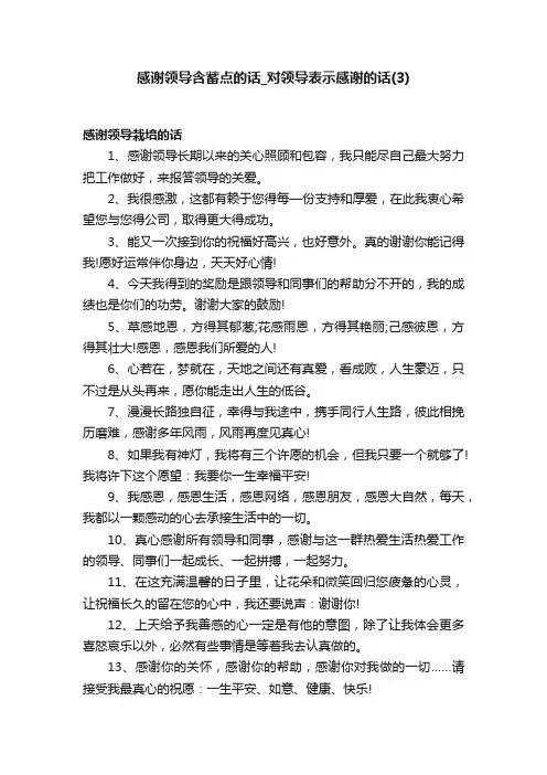 感谢领导含蓄点的话_对领导表示感谢的话（3）