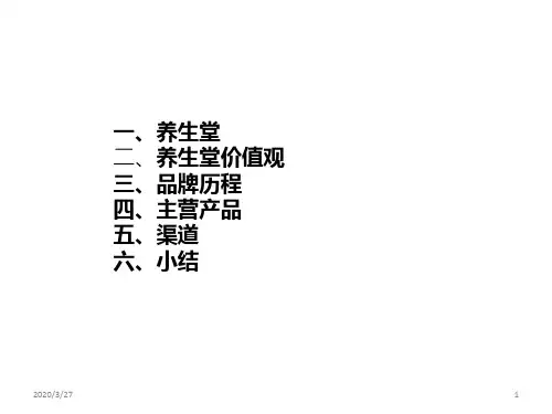 养生堂品牌市场分析品牌策略PPT课件