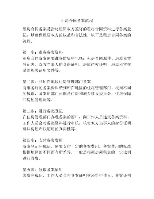 租房合同备案流程
