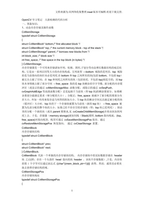 OpenCV学习笔记人脸检测的代码分析