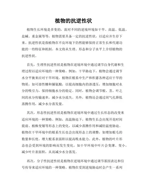 植物的抗逆性状