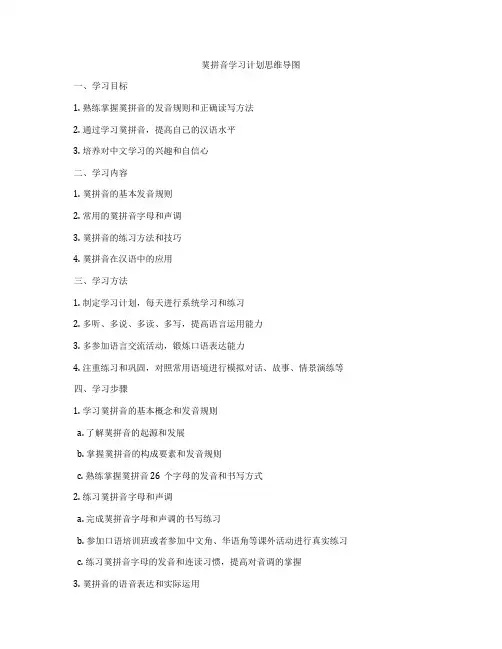菐拼音学习计划思维导图