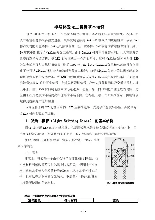 半导体发光二极管基本知识